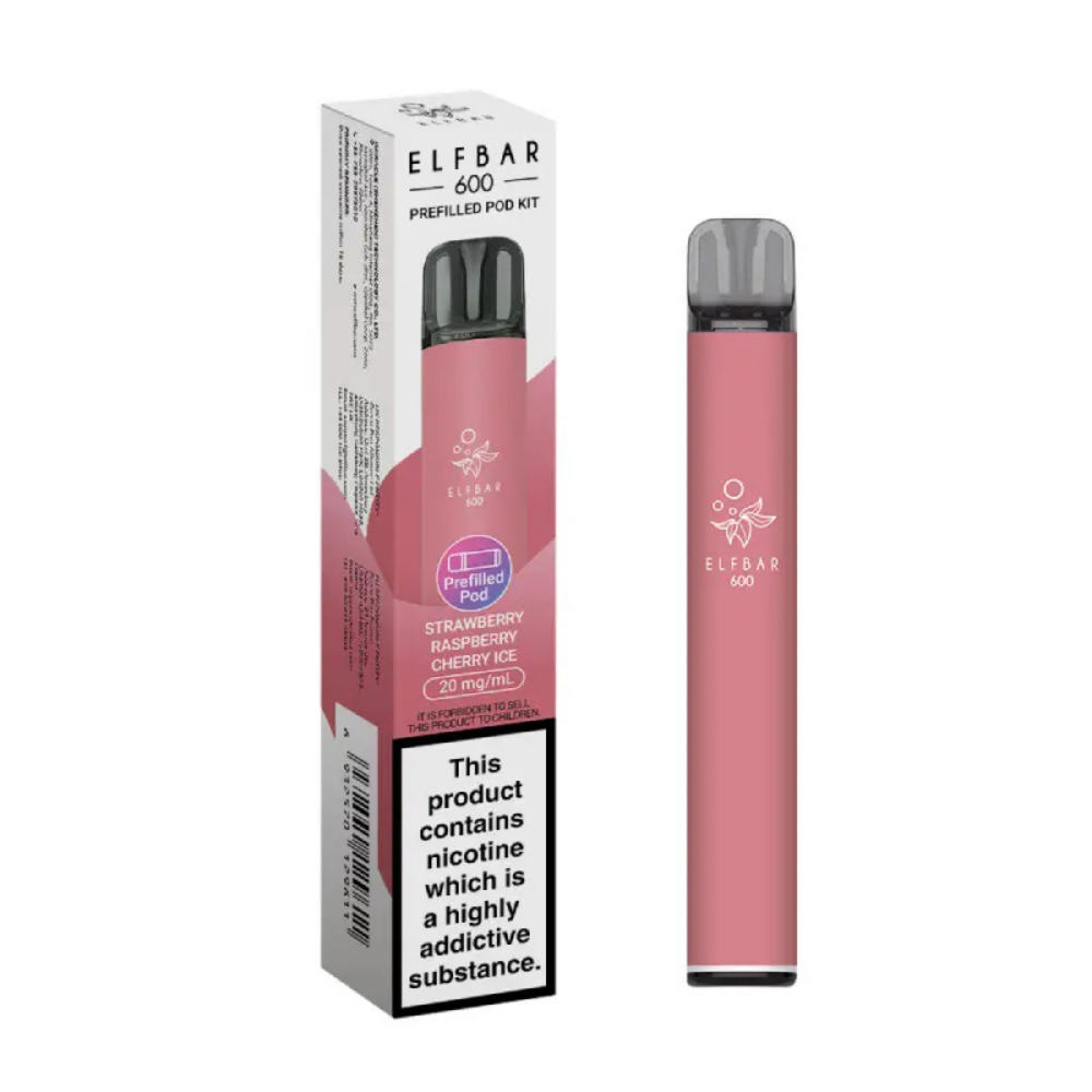 ELFBAR 600 Prefilled Pod Kit Strawberry Raspberry Cherry Ice